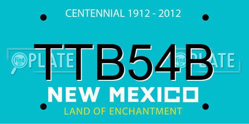 TTB54B New Mexico License Plate