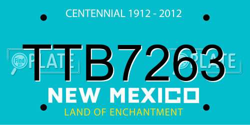 TTB7263 New Mexico License Plate
