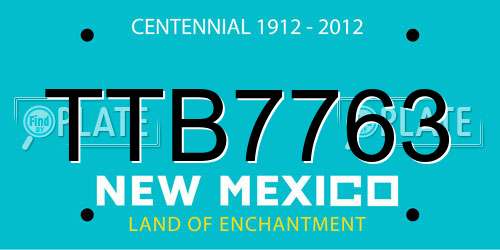 TTB7763 New Mexico License Plate