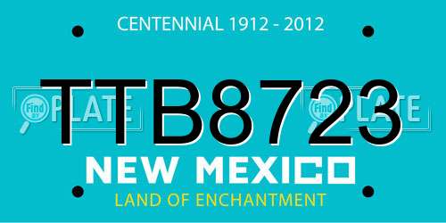 TTB8723 New Mexico License Plate