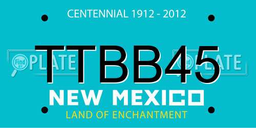TTBB45 New Mexico License Plate