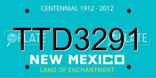 TTD3291 New Mexico License Plate