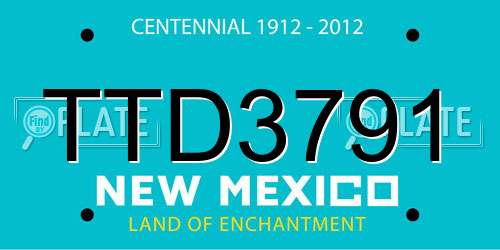 TTD3791 New Mexico License Plate