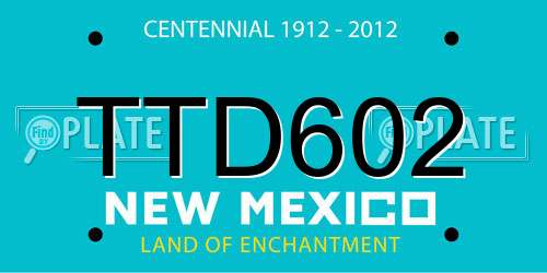 TTD602 New Mexico License Plate