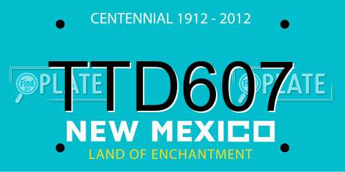 TTD607 New Mexico License Plate