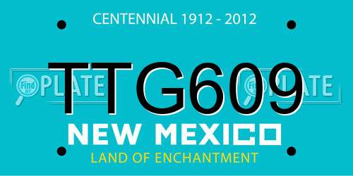 TTG609 New Mexico License Plate
