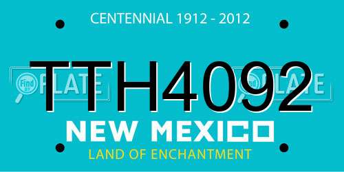 TTH4092 New Mexico License Plate