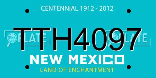 TTH4097 New Mexico License Plate