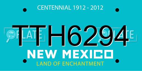 TTH6294 New Mexico License Plate
