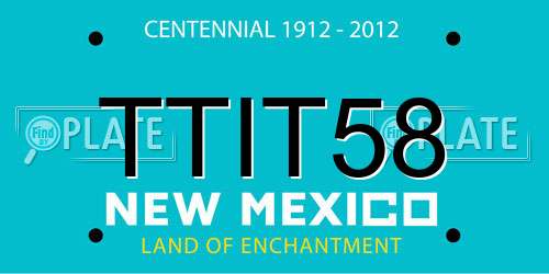 TTIT58 New Mexico License Plate