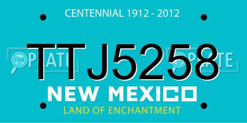 TTJ5258 New Mexico License Plate