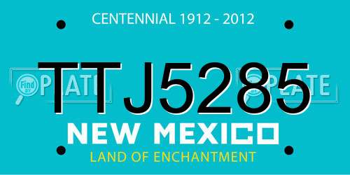 TTJ5285 New Mexico License Plate