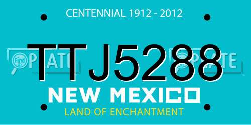 TTJ5288 New Mexico License Plate