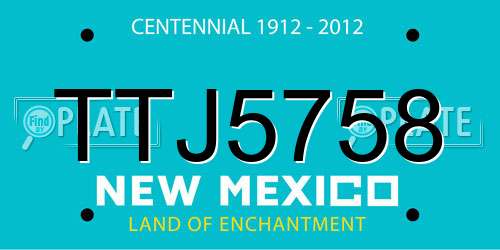 TTJ5758 New Mexico License Plate