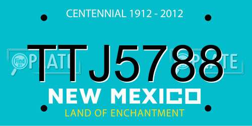 TTJ5788 New Mexico License Plate