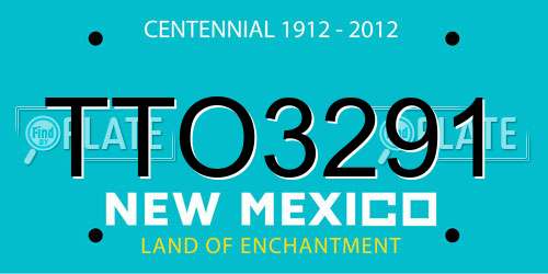 TTO3291 New Mexico License Plate