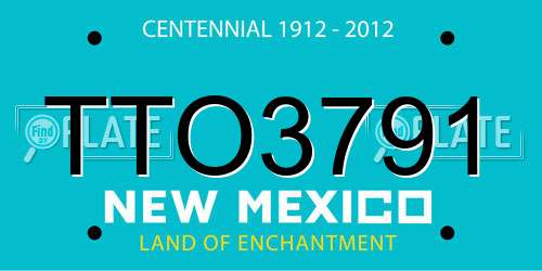 TTO3791 New Mexico License Plate