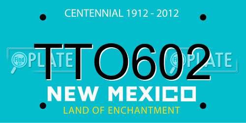 TTO602 New Mexico License Plate