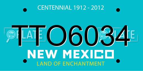 TTO6034 New Mexico License Plate