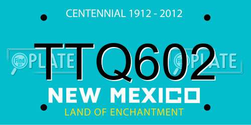 TTQ602 New Mexico License Plate