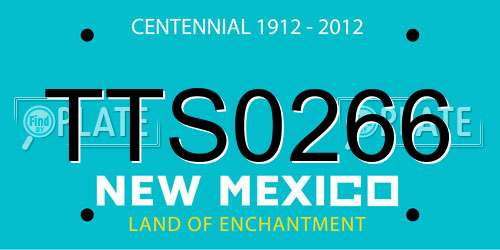 TTS0266 New Mexico License Plate