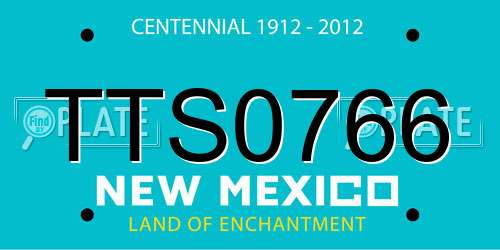 TTS0766 New Mexico License Plate