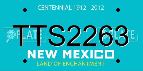 TTS2263 New Mexico License Plate