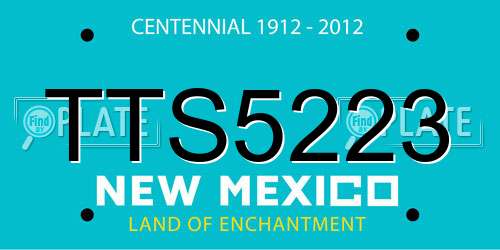 TTS5223 New Mexico License Plate