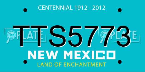 TTS5773 New Mexico License Plate