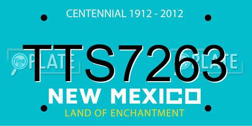 TTS7263 New Mexico License Plate
