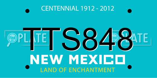 TTS848 New Mexico License Plate