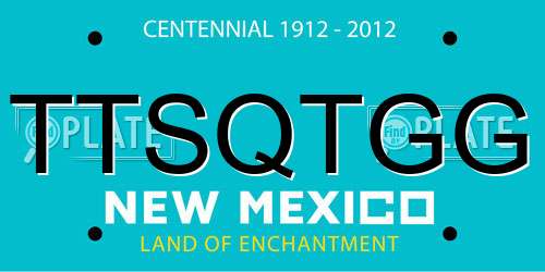 TTSQTGG New Mexico License Plate