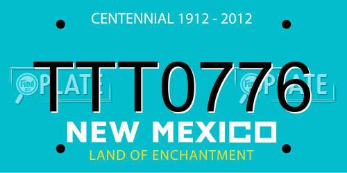 TTT0776 New Mexico License Plate