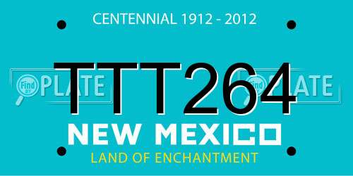 TTT264 New Mexico License Plate