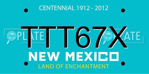 TTT67X New Mexico License Plate