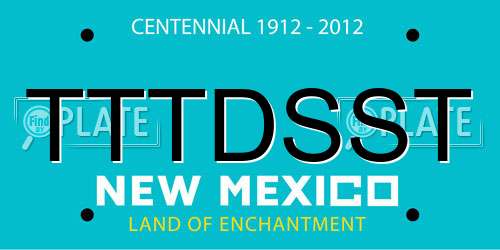 TTTDSST New Mexico License Plate