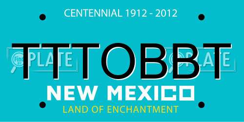 TTTOBBT New Mexico License Plate