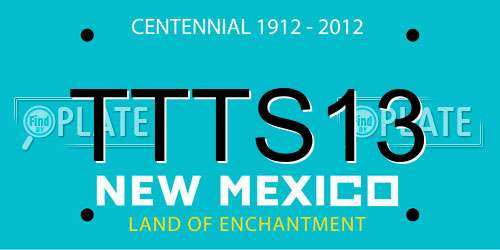 TTTS13 New Mexico License Plate