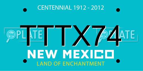 TTTX74 New Mexico License Plate