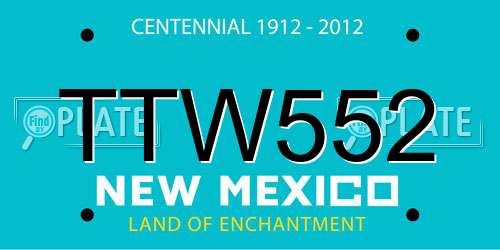 TTW552 New Mexico License Plate