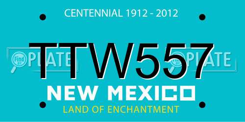 TTW557 New Mexico License Plate