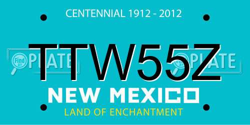 TTW55Z New Mexico License Plate