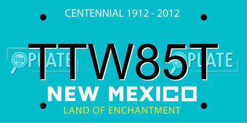 TTW85T New Mexico License Plate