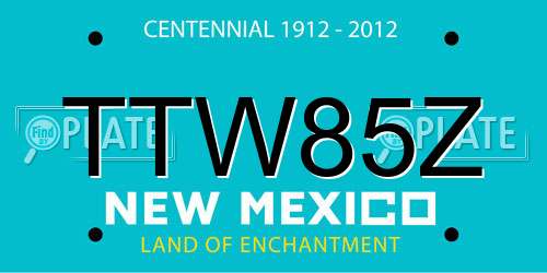 TTW85Z New Mexico License Plate