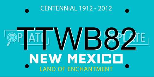 TTWB82 New Mexico License Plate