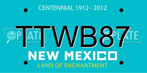 TTWB87 New Mexico License Plate