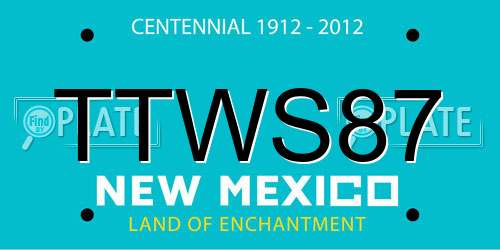 TTWS87 New Mexico License Plate
