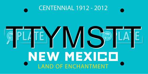 TTYMSTT New Mexico License Plate