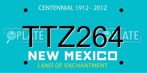 TTZ264 New Mexico License Plate