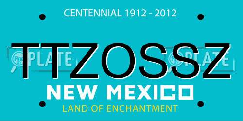 TTZOSSZ New Mexico License Plate